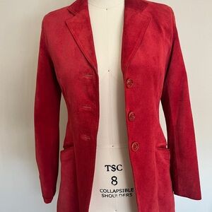 Elegant Red Suede Blazer